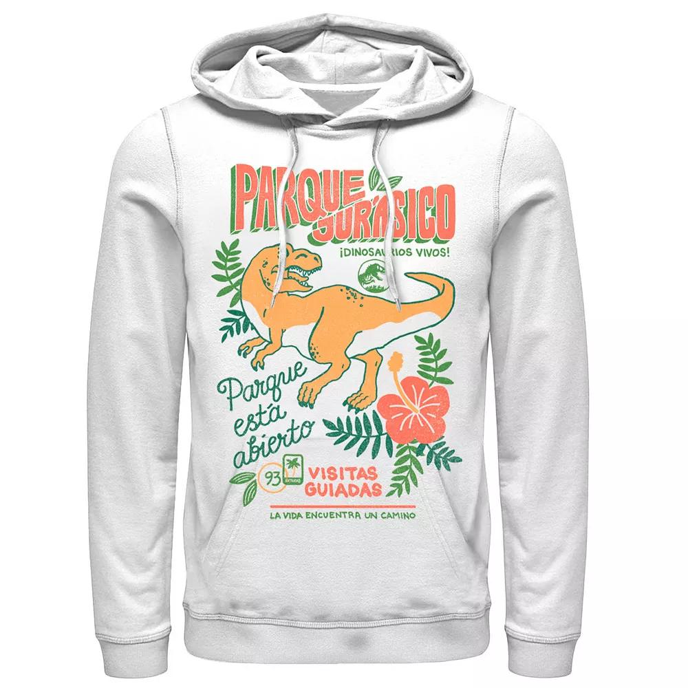 Men's Jurassic Park Spanish Opening Day Poster Hoodie, Size: Medium, White Product Image