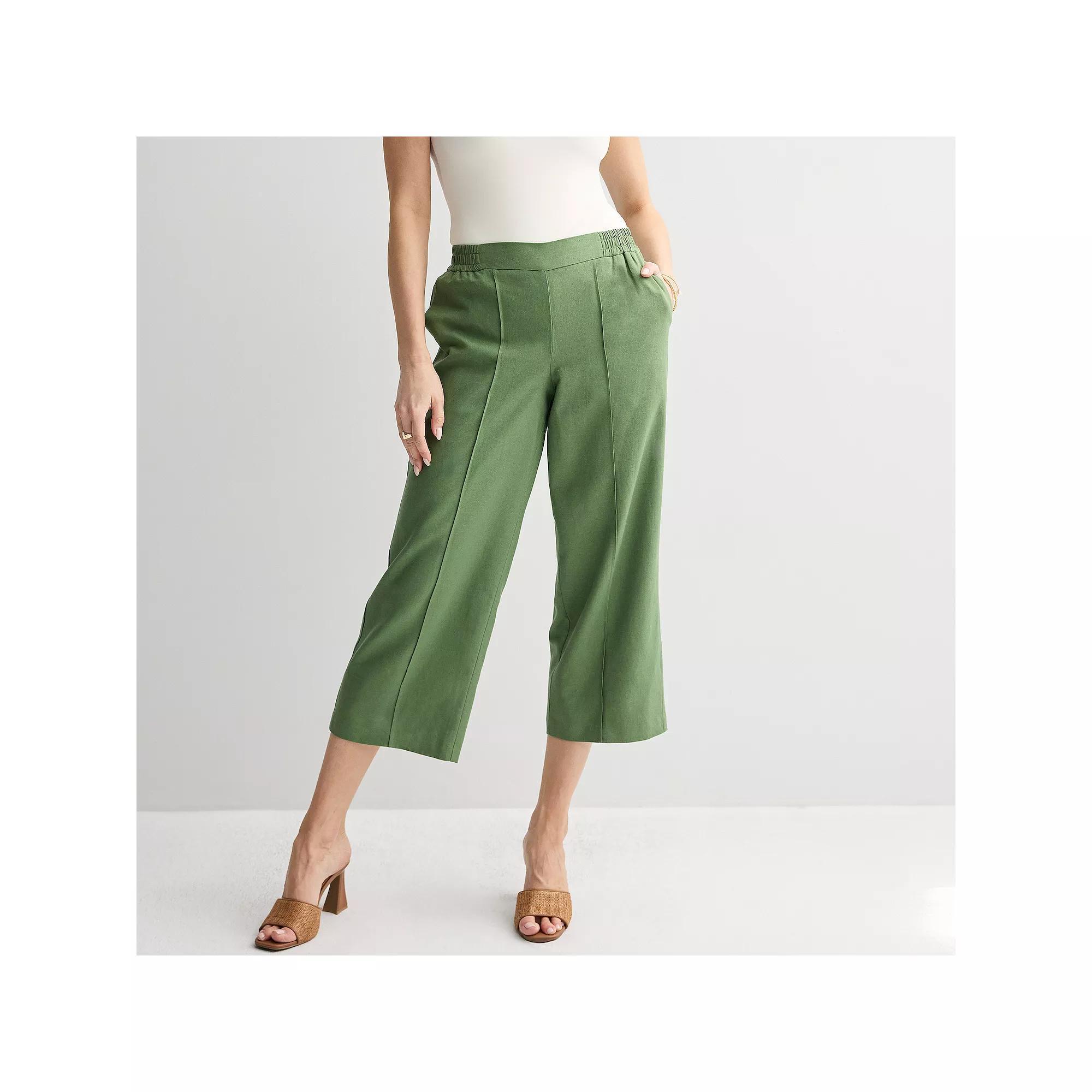 Petite Nine West Cropped Pintuck Pants, Women's, Size: Large Petite, Camden Green Product Image