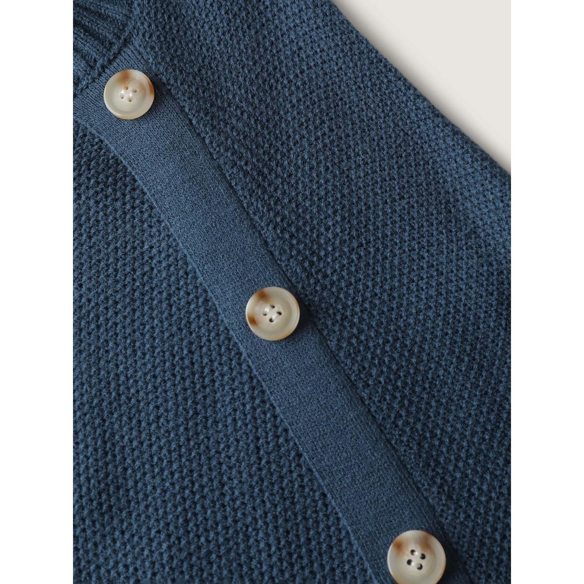 Plus Size Textured Stretchy Waist Button Sweater Knee-Length Dress Aegean Women Leisure Bodycon Long Sleeve Casual Sweater Dresses BloomChic 10/M Product Image