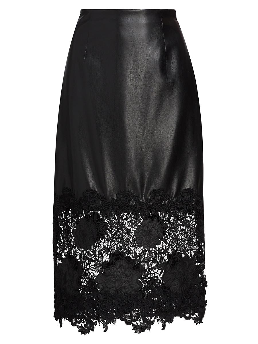 Womens Chantira Faux-Leather Midi-Skirt Product Image