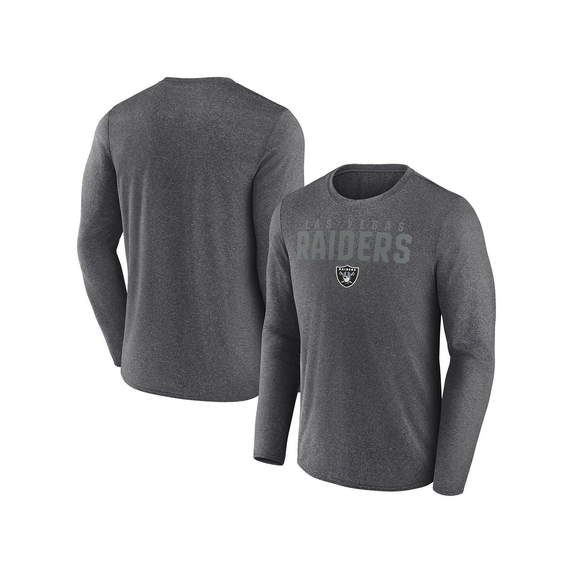 Men's Fanatics  Heather Charcoal Las Vegas Raiders Blackout Long Sleeve T-Shirt, Size: 3XL, Lvr Charco Product Image