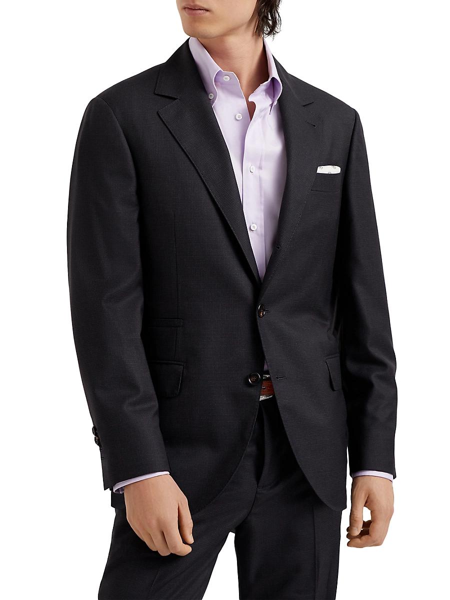 Mens Virgin Wool Houndstooth Jacket Product Image