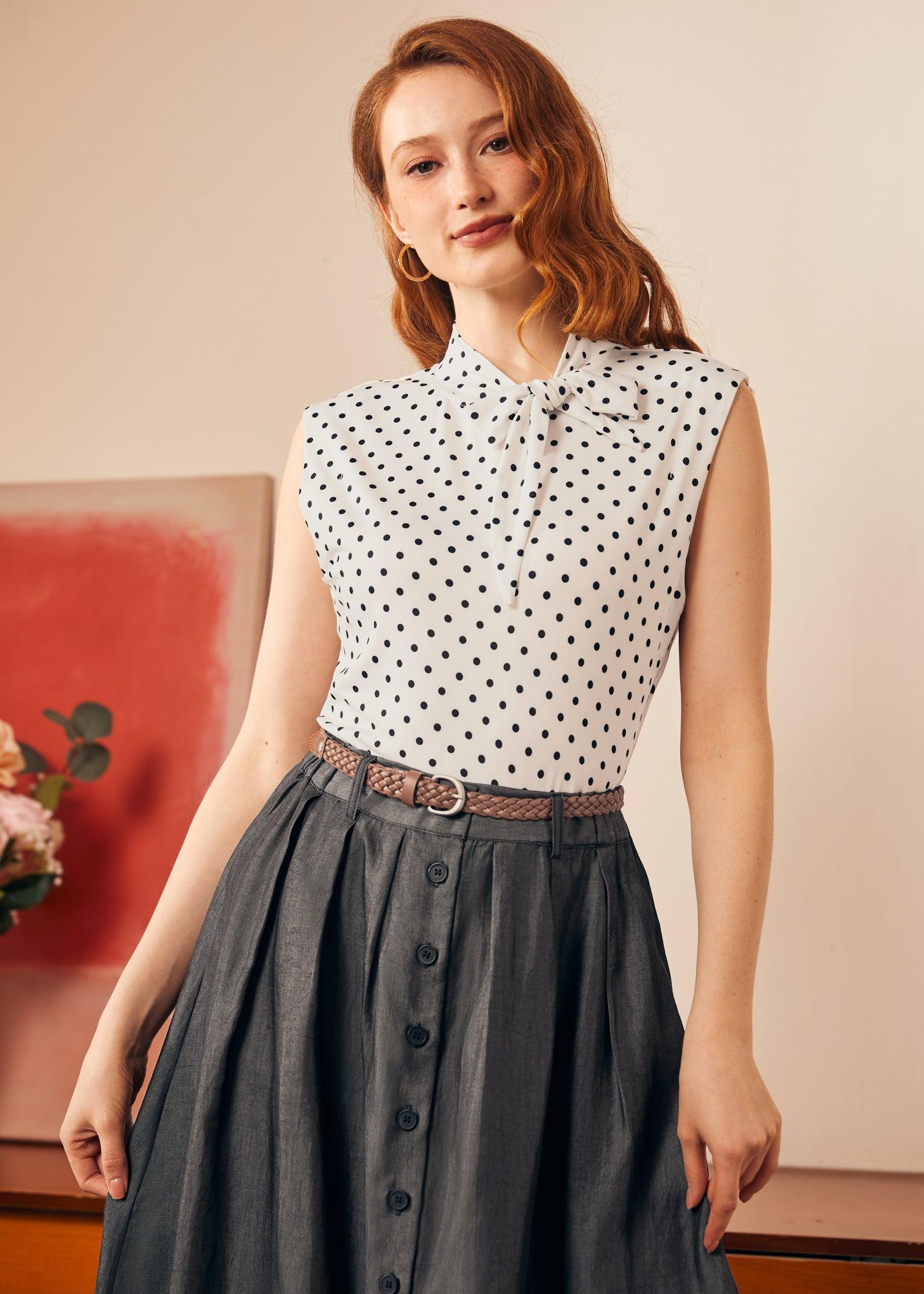 Retro Rendezvous Tie-Neck Top (Final Sale) Product Image