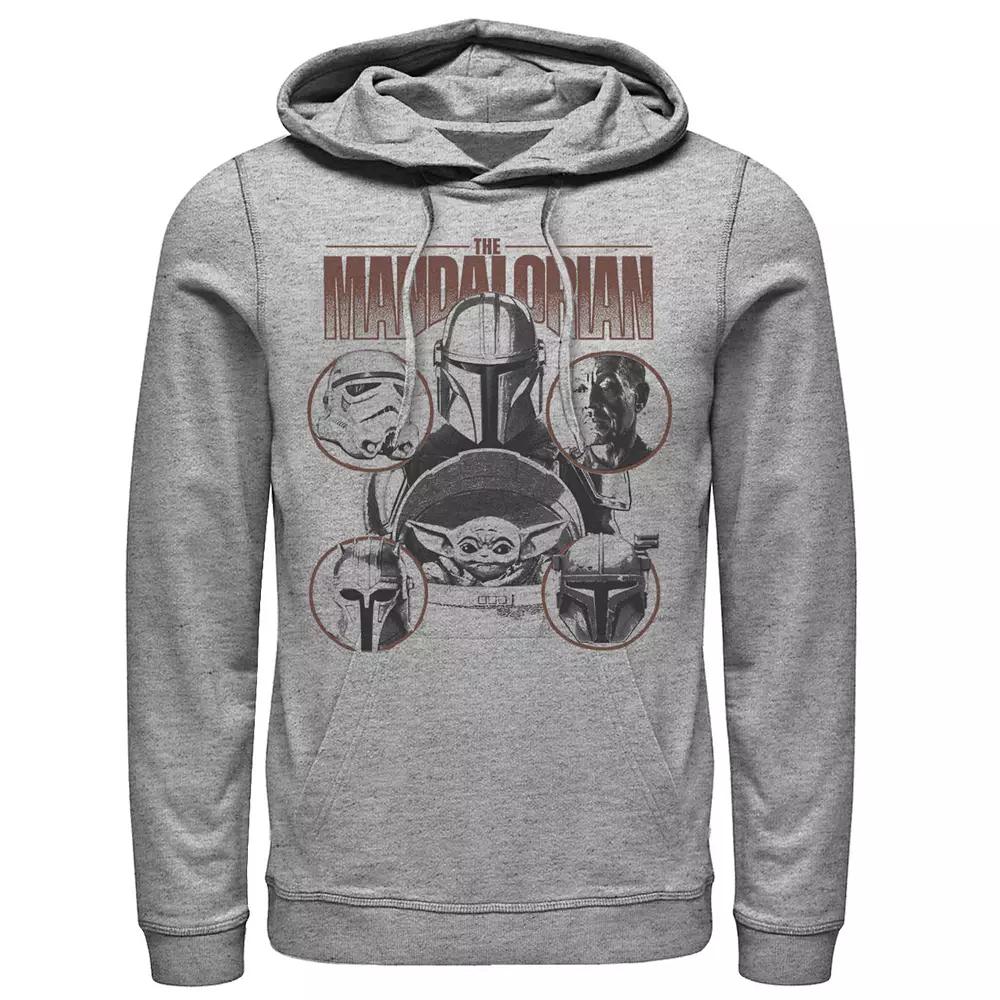 Men's Star Wars The Mandalorian Greyscale Ally Portrait Panels Hoodie,  Product Image