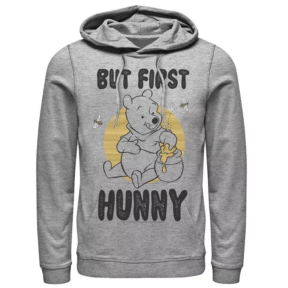 Disney's Winnie The Pooh But First Hunny, Honey Men's Hoodie, Size: Large, Athletic Grey Product Image