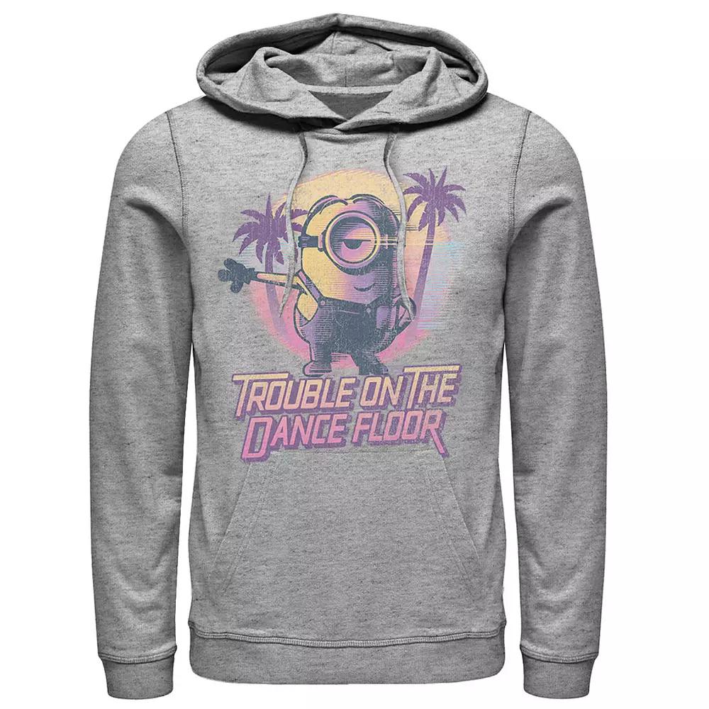 Men's Despicable Me Minions Tropical Dance Trouble Pullover Hoodie, Size: Small, Athletic Grey Product Image