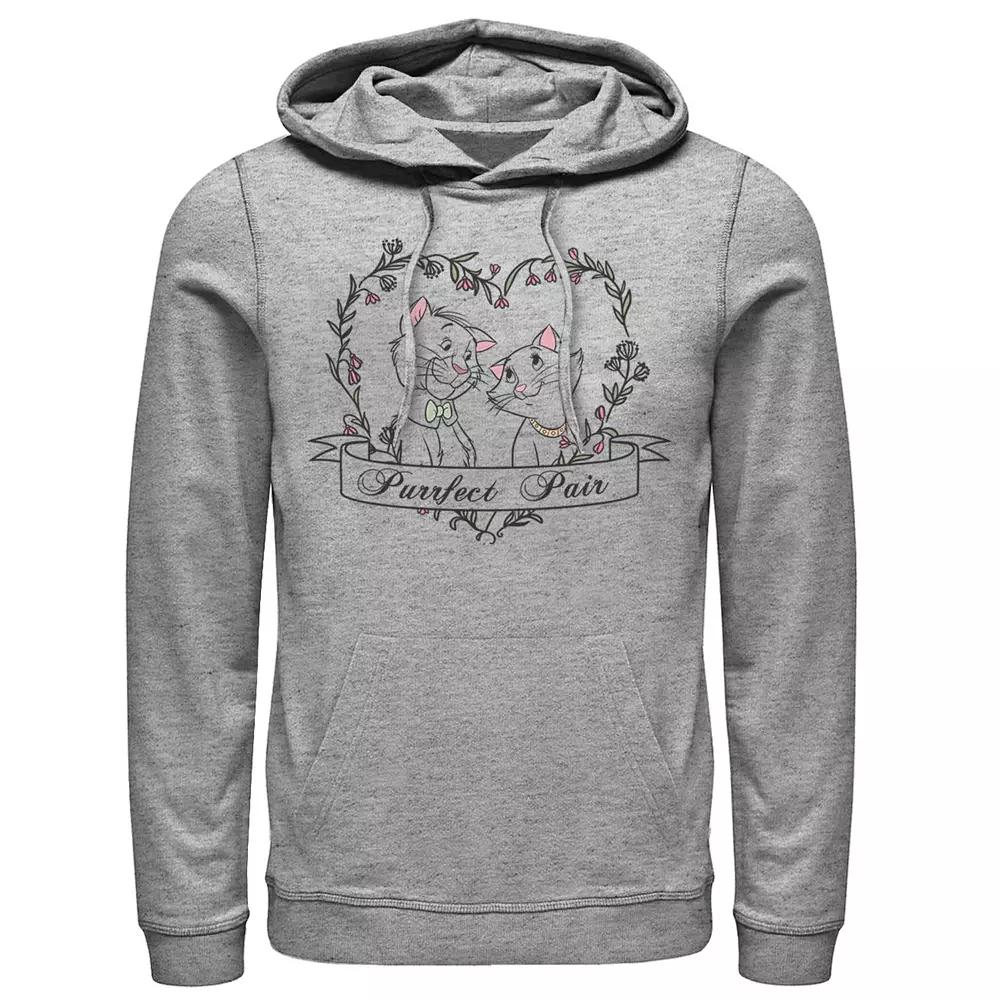 Disney's The Aristocats Duchess & Thomas Purrfect Pair Men's Hoodie, Size: Small, Athletic Grey Product Image