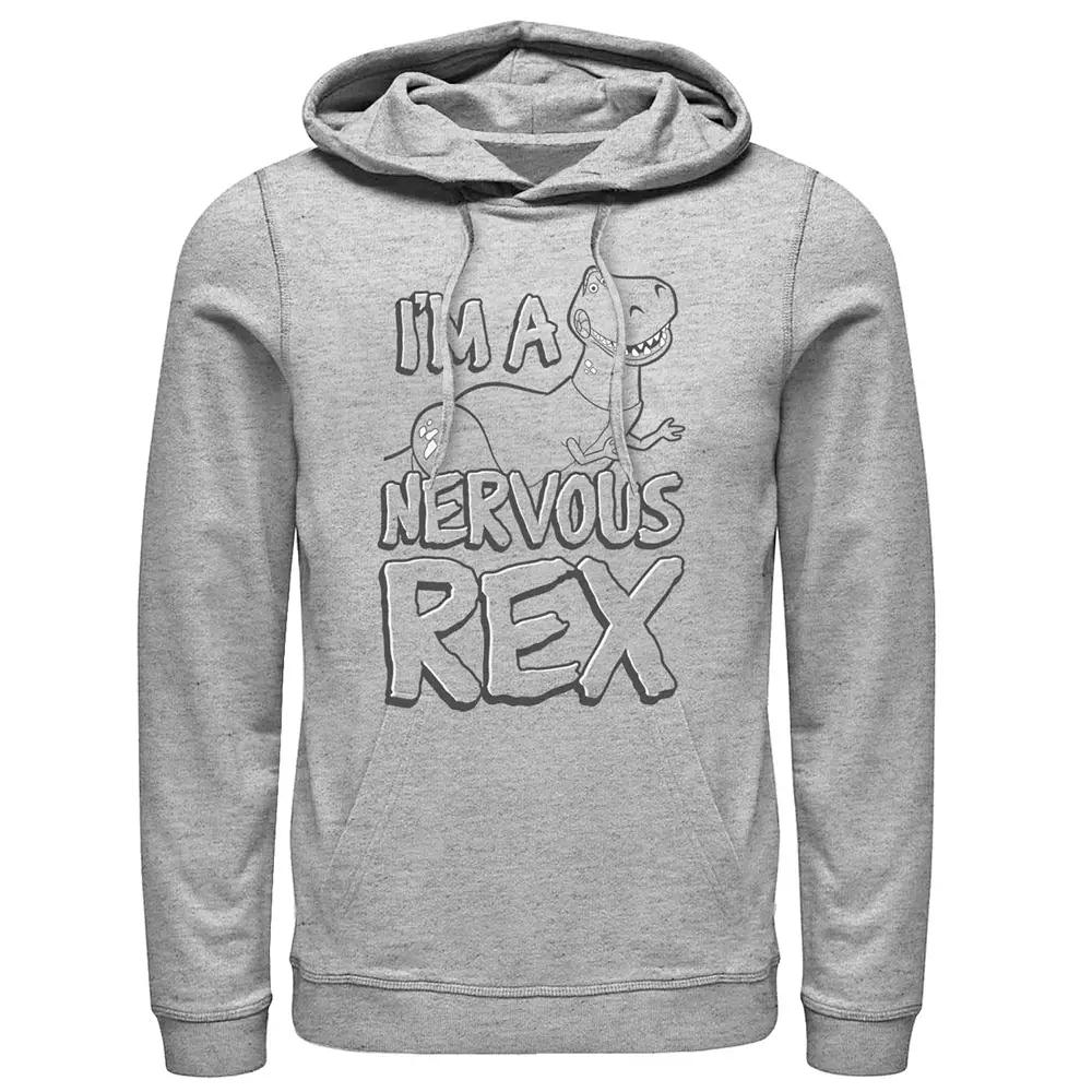 Disney / Pixar's Toy Story Men's Nervous Rex Hoodie, Size: XXL, Athletic Grey Product Image