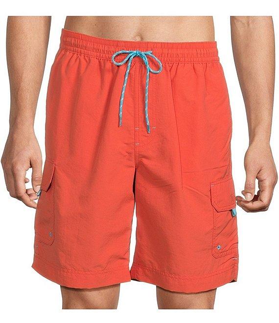 Roundtree & Yorke Boardwalk Cargo 9#double; Solid Swim Trunk Product Image