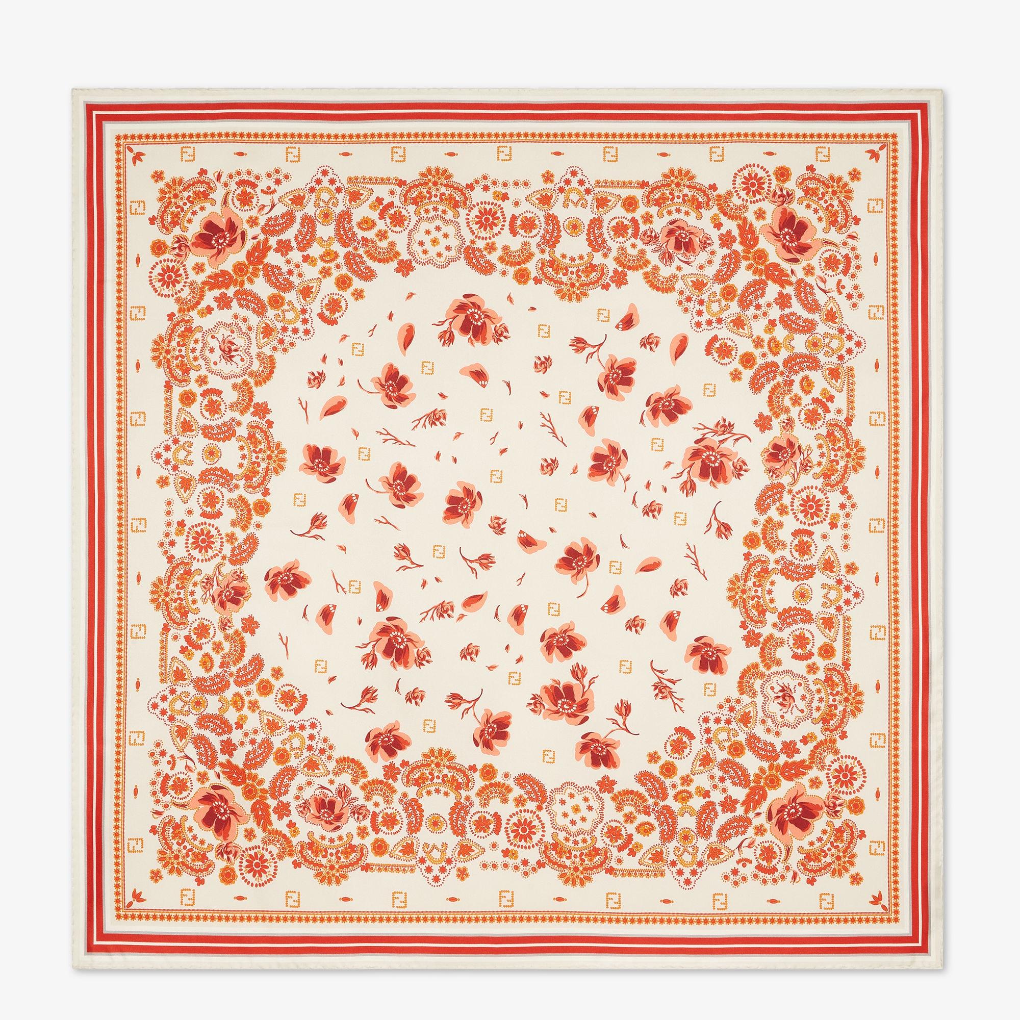 FF FoulardIvory silk Coral Bandana foulard Product Image