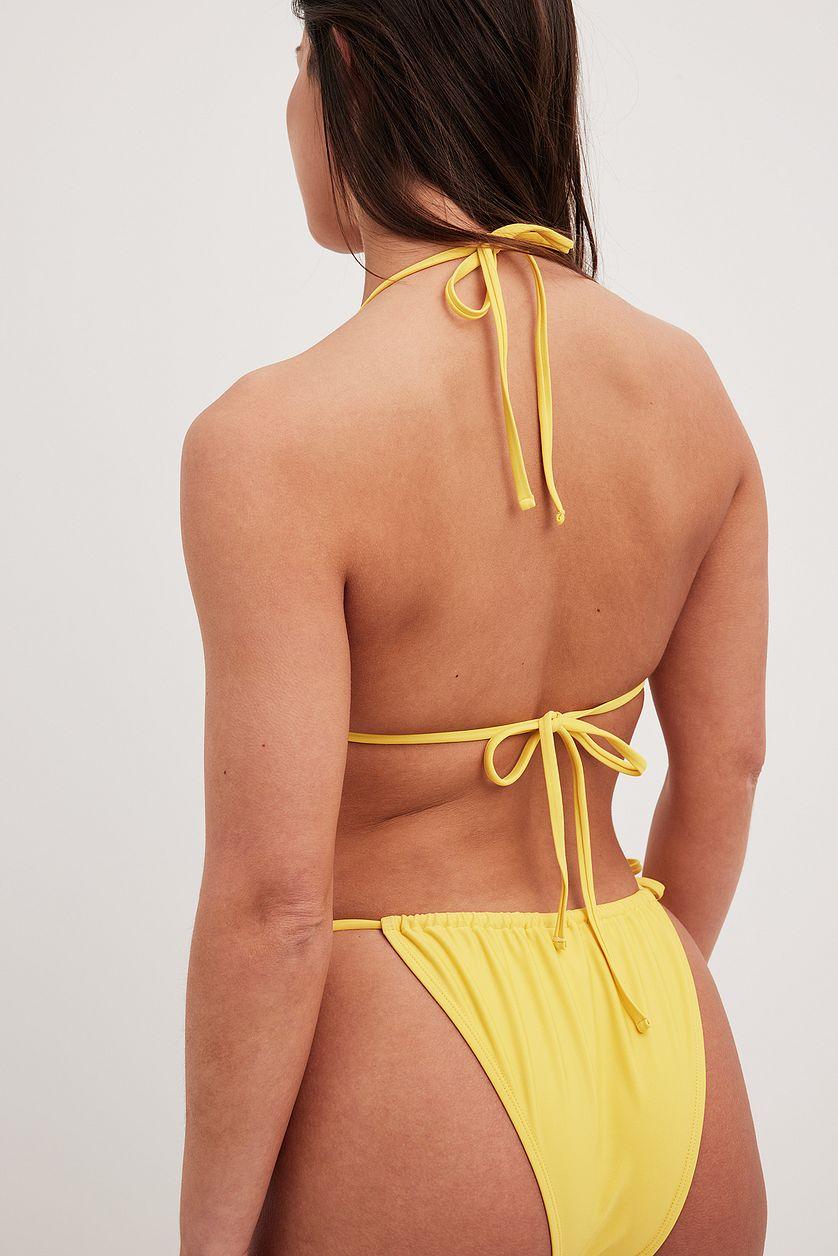 Drawstring Tie High Cut Bikini Panty Flower Product Image