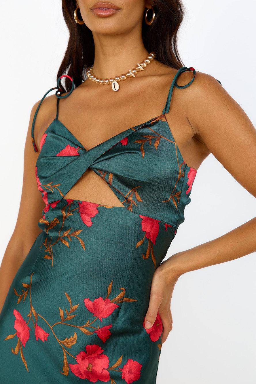 HELLO MOLLY Fool Me Once Midi Dress Teal Product Image