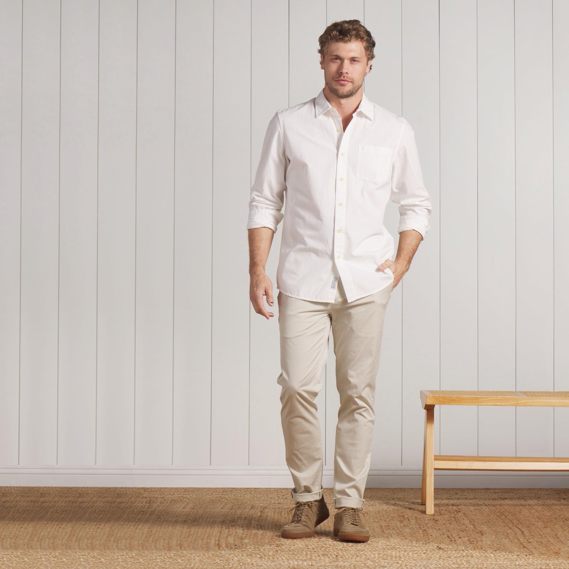 Amalfi Textured Linen Cotton Shirt - White Product Image