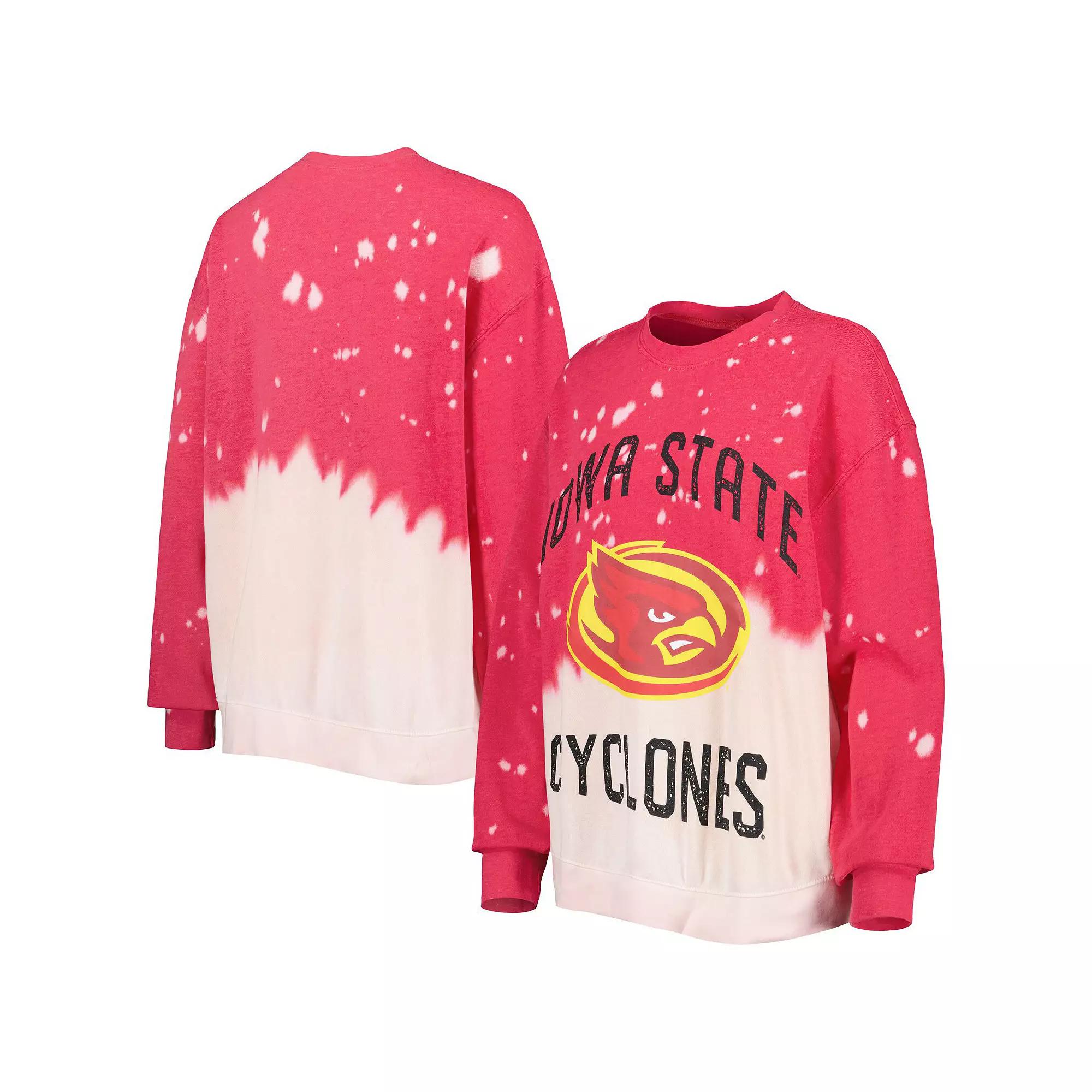 Women's Gameday Couture Cardinal Iowa State Cyclones Twice As Nice Faded Dip-Dye Pullover Long Sleeve Top, Size: Large, Red Product Image