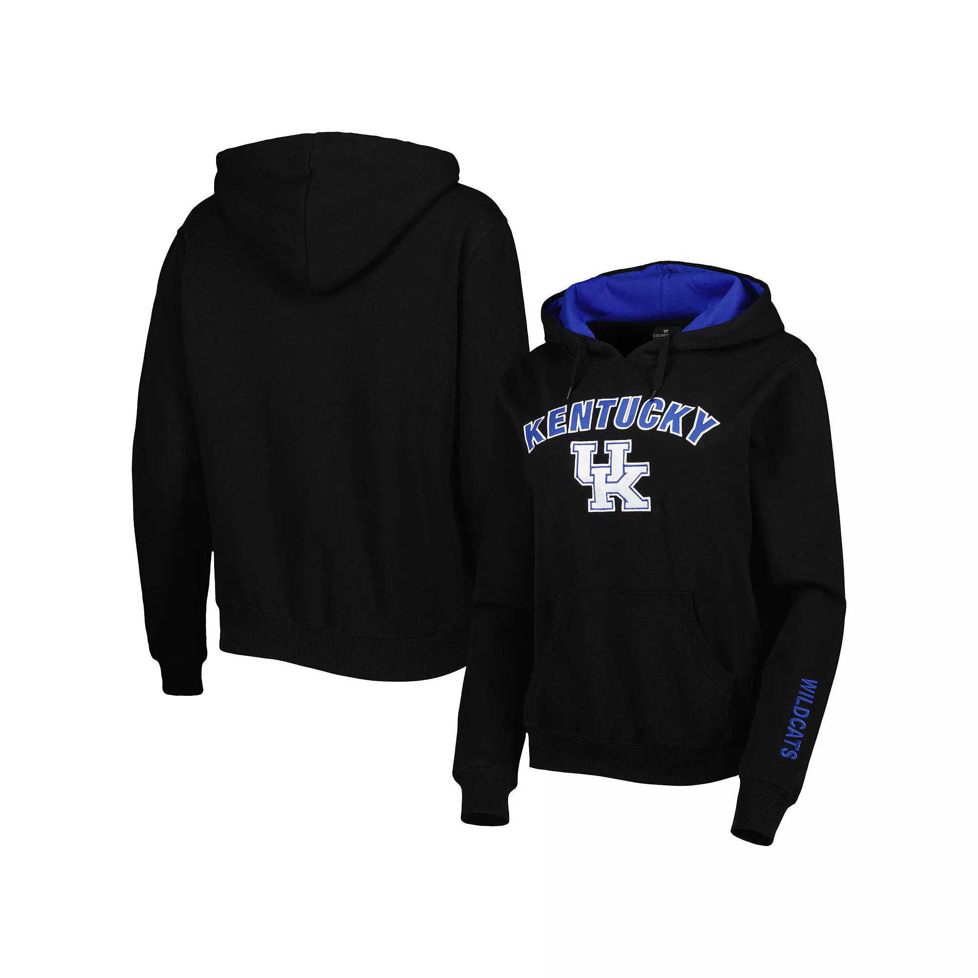 Women's Colosseum Black Kentucky Wildcats Arch & Logo Pullover Hoodie, Size: Small Product Image