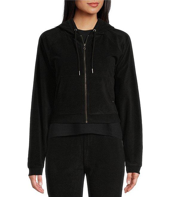 Volcom Lil Velour Zip Up Crop Hoodie Product Image