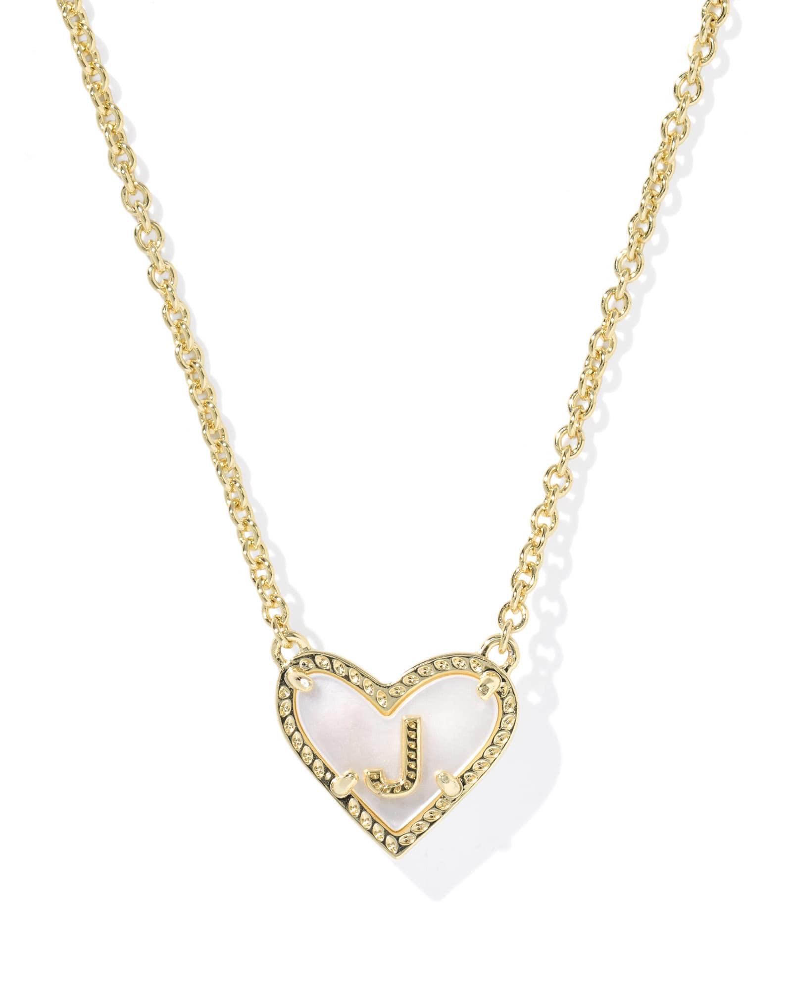 Ari Heart Letter X Gold Short Pendant Necklace Product Image