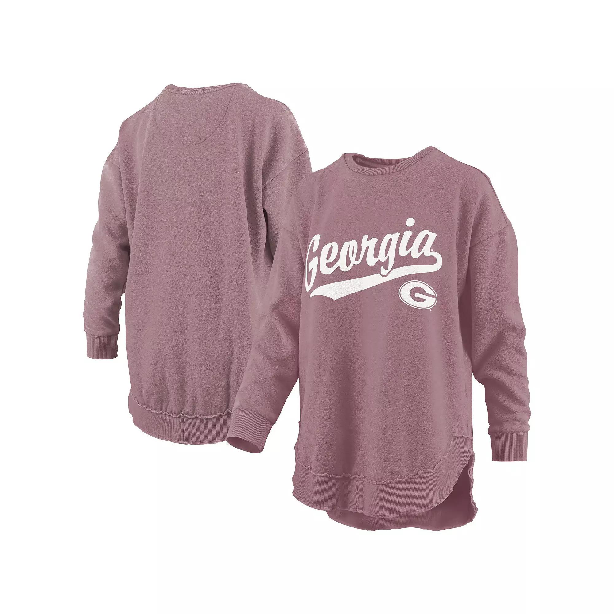 Women's Pressbox Pink Georgia Bulldogs Poncho Fleece Pullover Sweatshirt,  Product Image