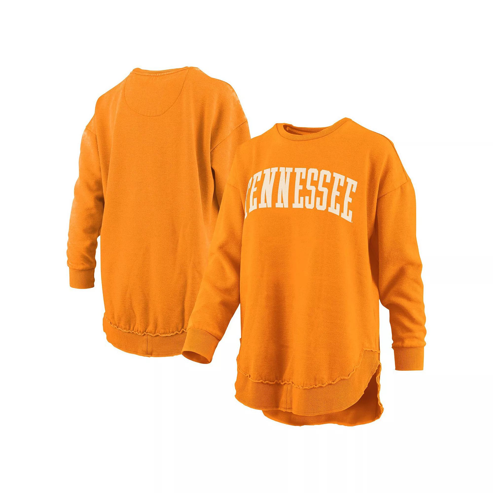 Women's Pressbox  Tennessee Orange Tennessee Volunteers Melange Poncho Vintage Fleece Long Sleeve Pullover Sweatshirt, Size: 2XL Product Image