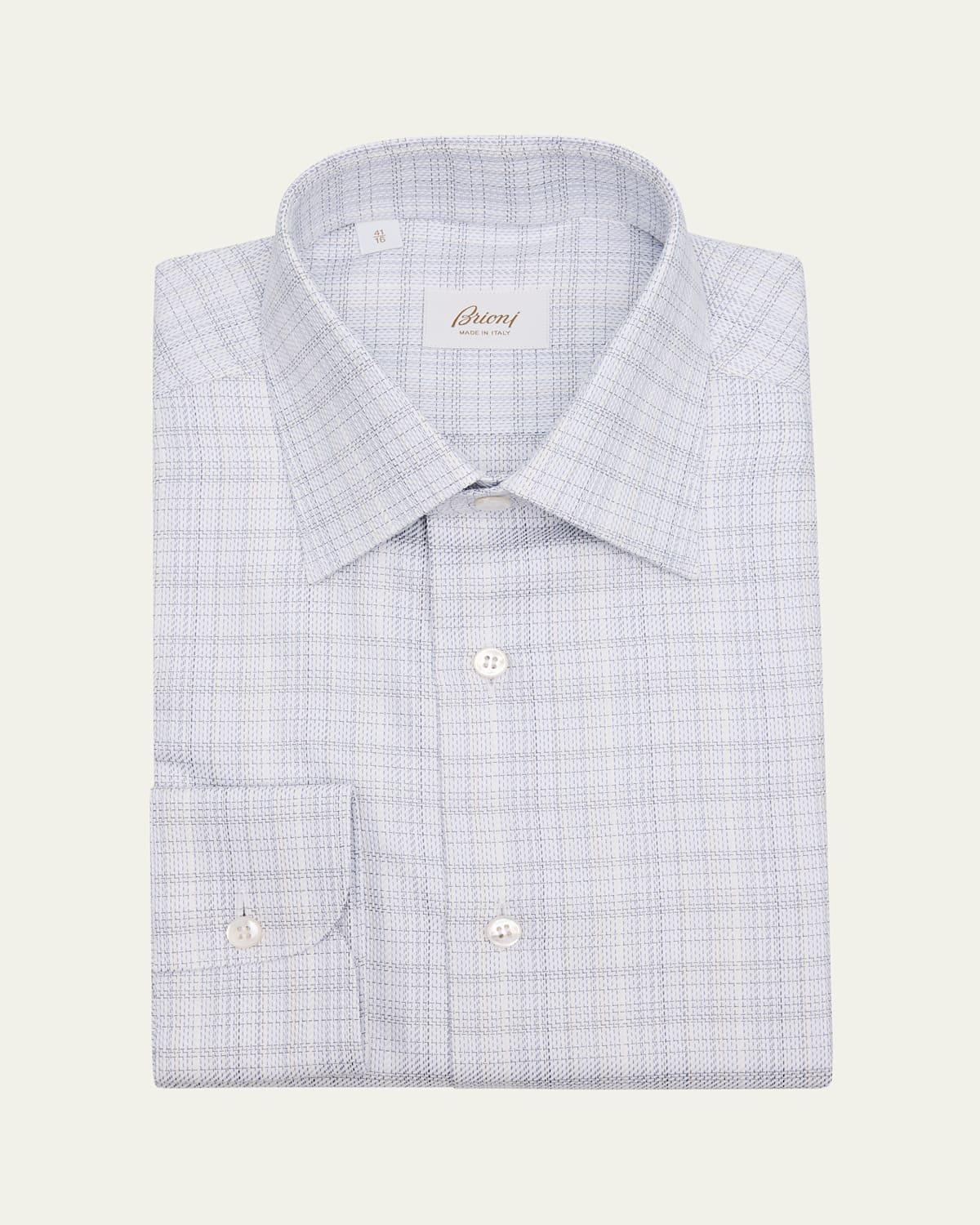 Mens Cotton Woven Plaid Dress Shirt Product Image