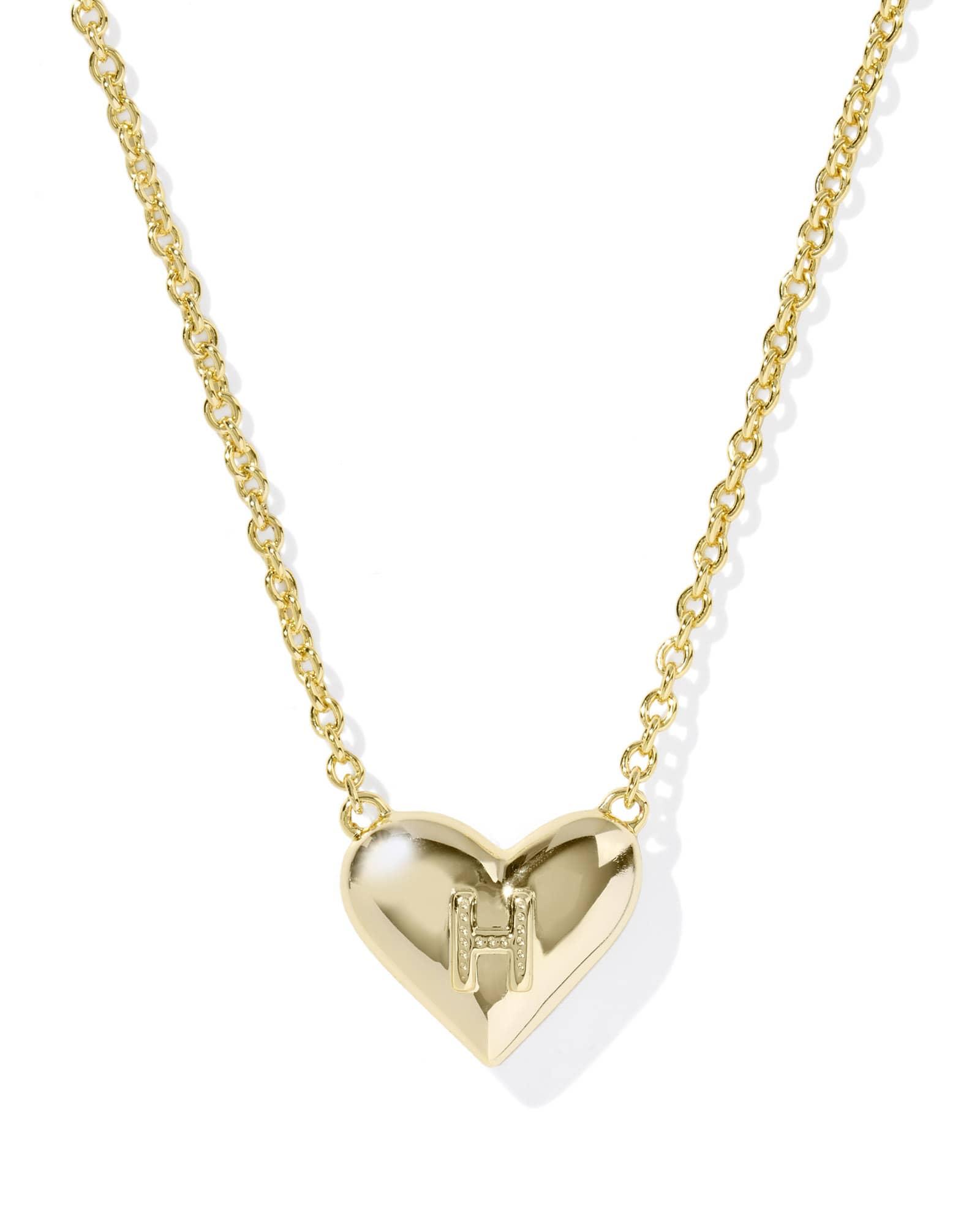 Ari Heart Letter X Gold Short Pendant Necklace Product Image