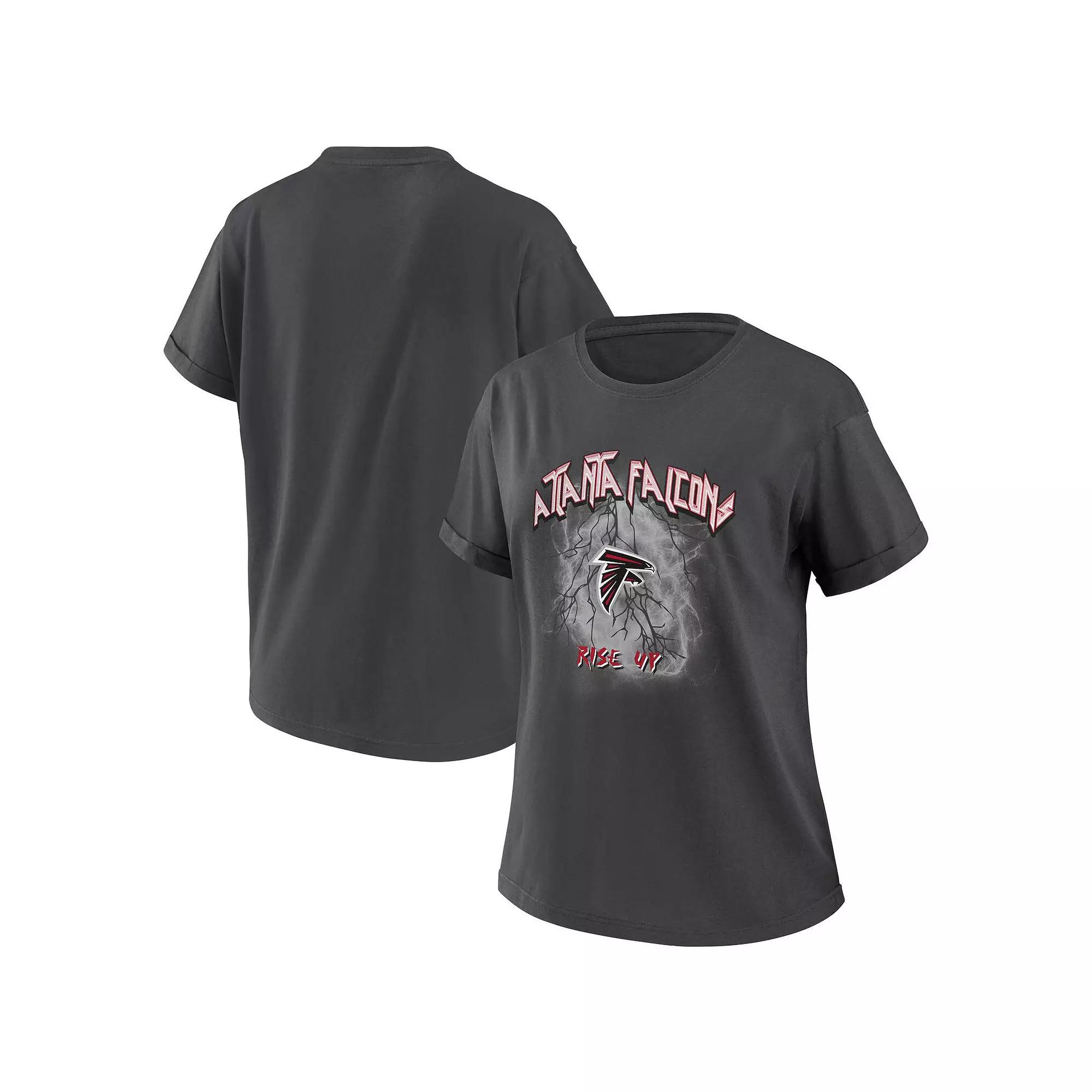 Women's WEAR by Erin Andrews Charcoal Atlanta Falcons Boyfriend T-Shirt,  Product Image