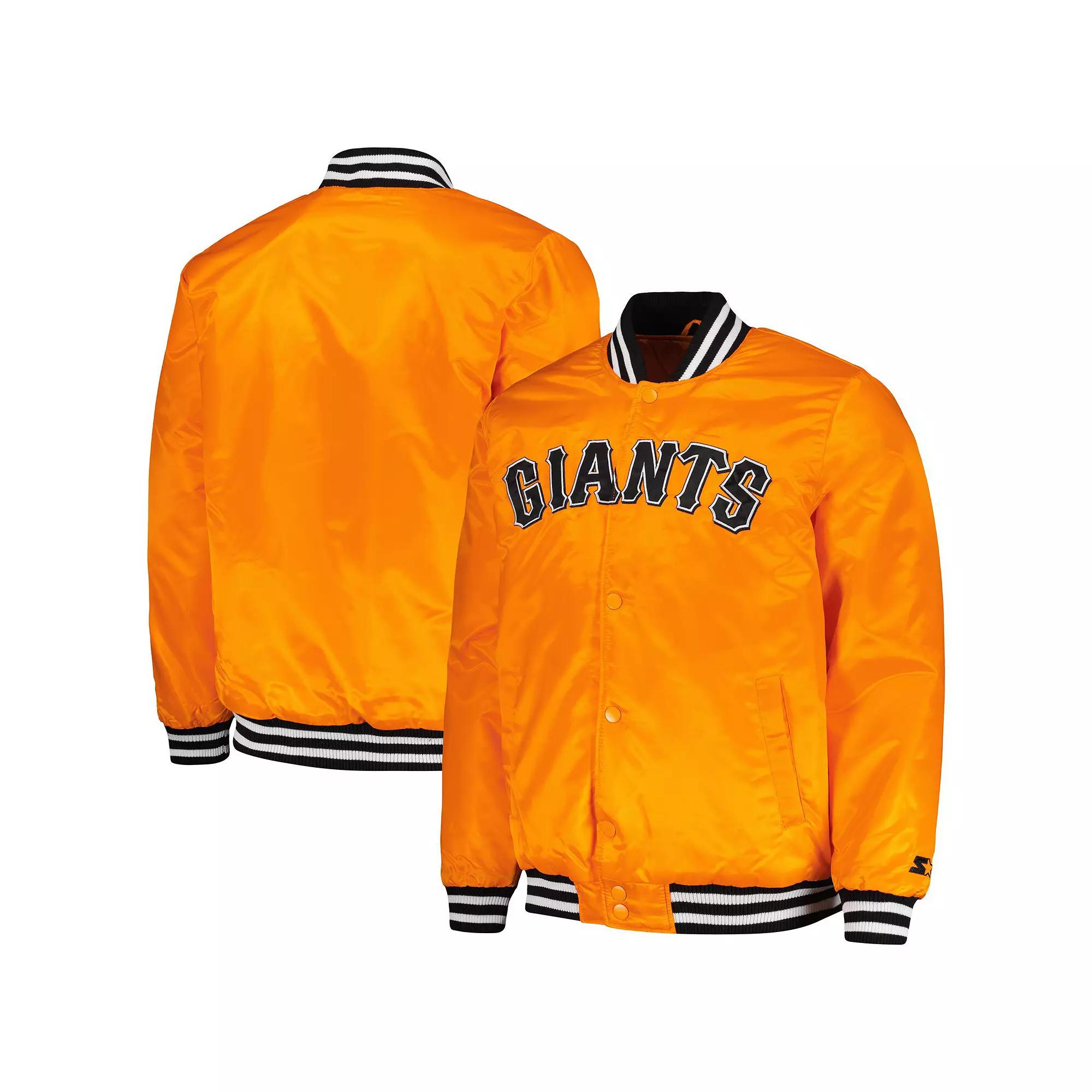 Men's Starter Orange San Francisco Giants Cross Bronx Fashion Satin Full-Snap Varsity Jacket,  Product Image