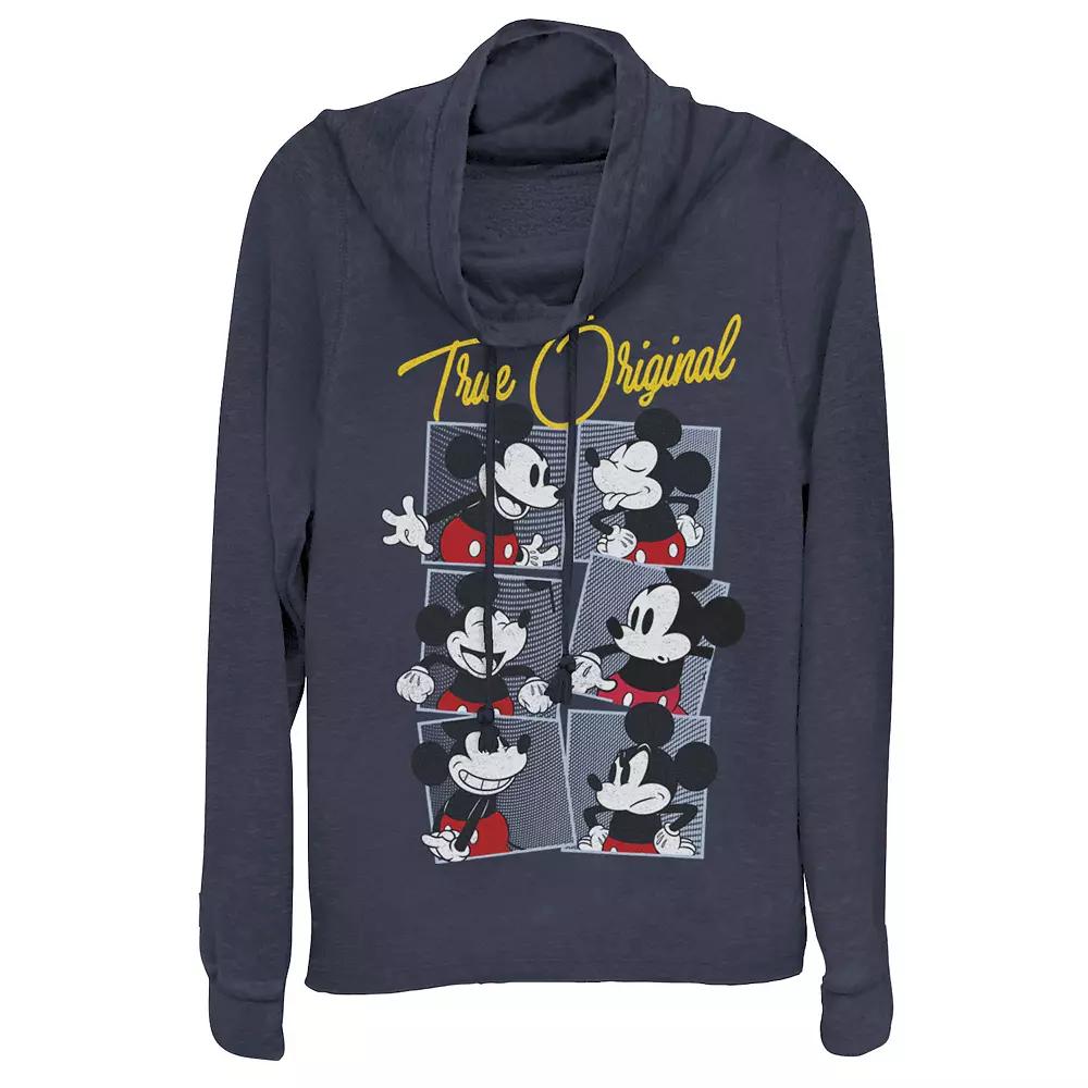 Disney's Mickey Mouse Juniors' True Original Cowlneck Graphic Lightweight Long Sleeve, Girl's,  Product Image