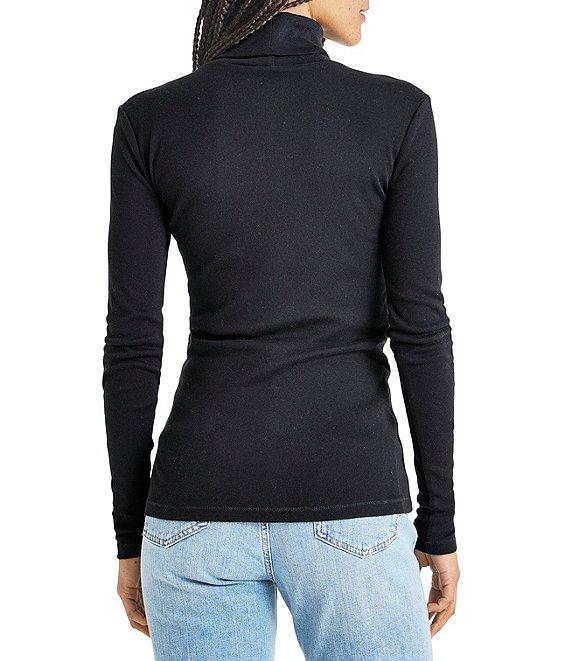 Splendid Ribbed Knit Turtleneck Long Sleeve Tee Product Image