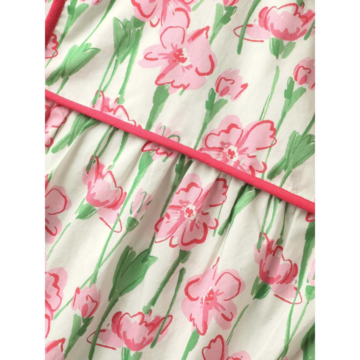 Plus Size Multicolor Blushing Floral Print Seamed Contrast Blouse Women Elbow-length sleeve V-neck Everyday-Casual Blouses BloomChic 26/4X Product Image