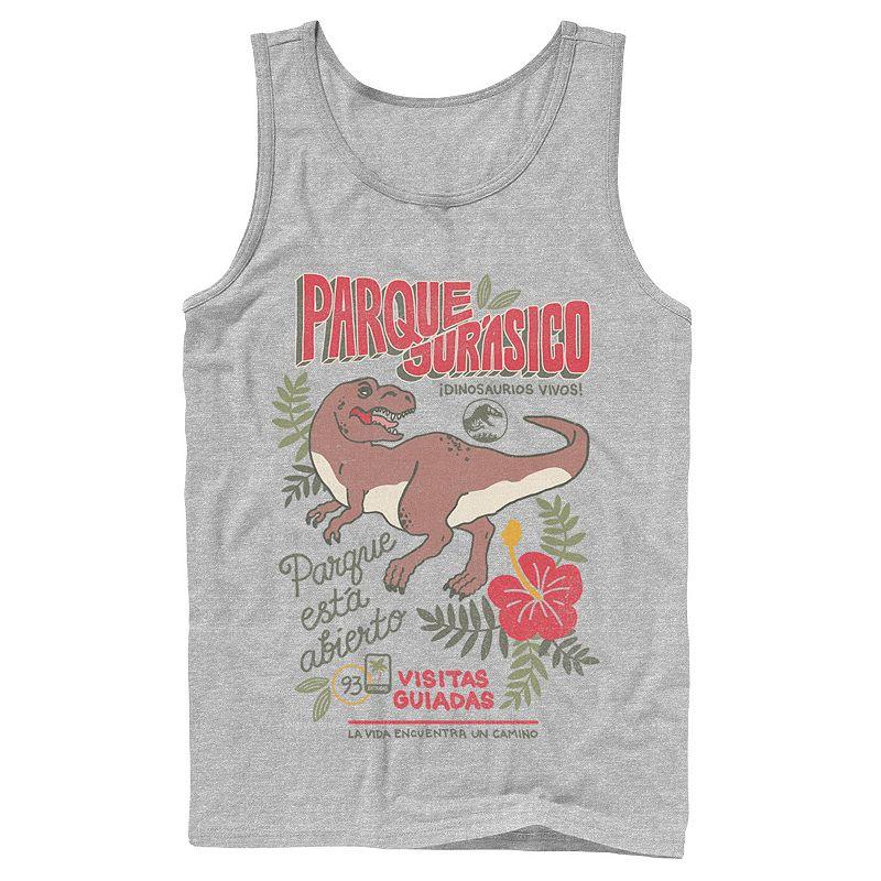 Men's Jurassic Park Spanish Opening Day Poster Tank Top, Size: Large, White Product Image