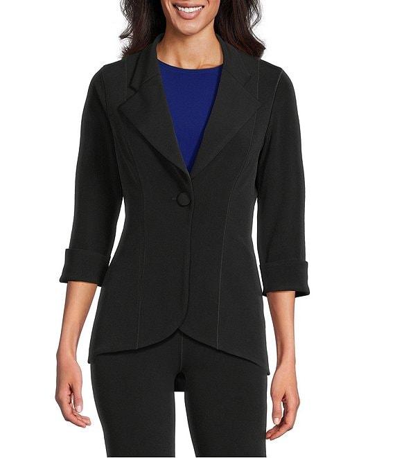 Eva Varro Notch Lapel 3/4 Sleeve High Low Jacket Product Image