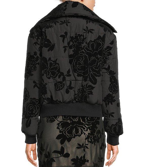 C&V Chelsea & Violet Long Sleeve Flocked Floral Woven Jacket Product Image