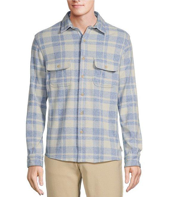 Rowm The Keeper Long Sleeve Plaid Button Down Knit Shirt Product Image
