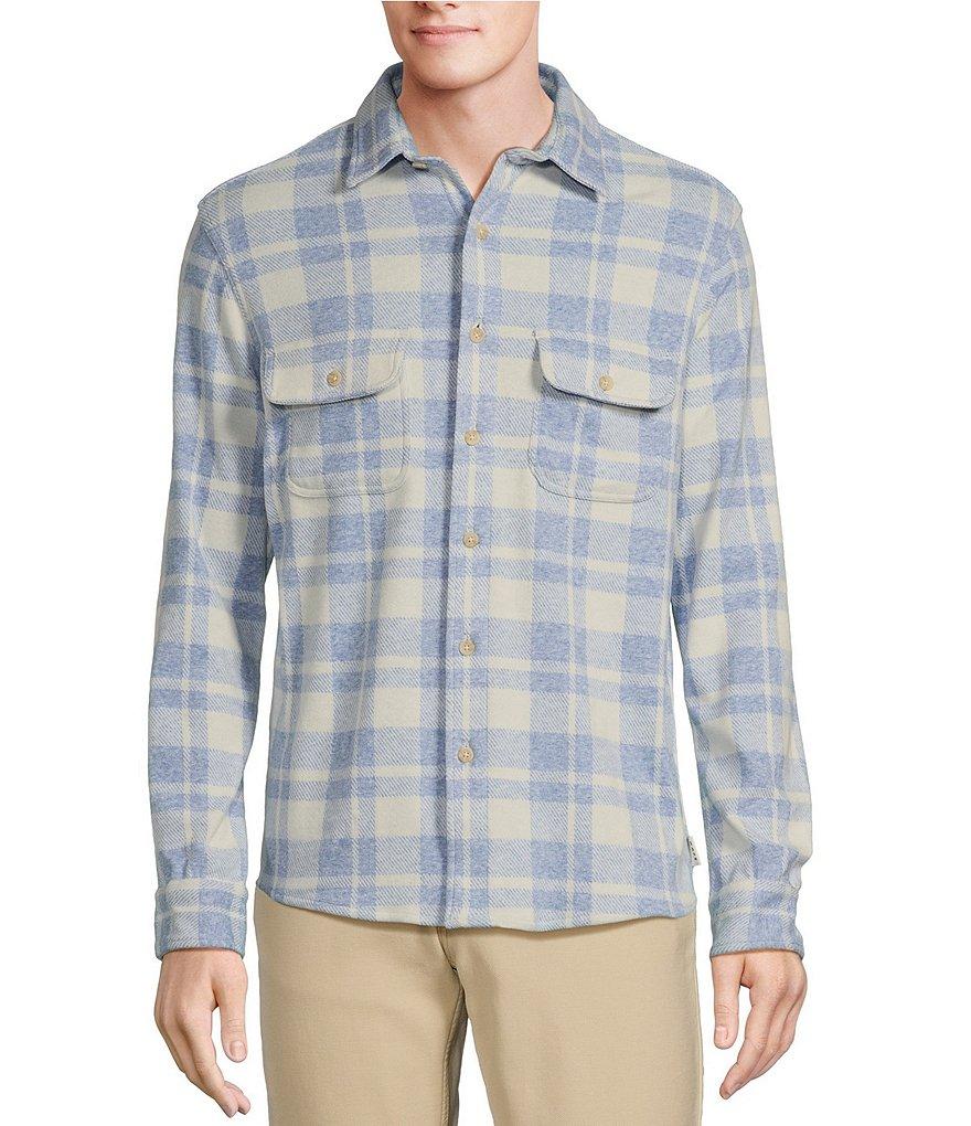 Rowm The Keeper Long Sleeve Plaid Button Down Knit Shirt Product Image