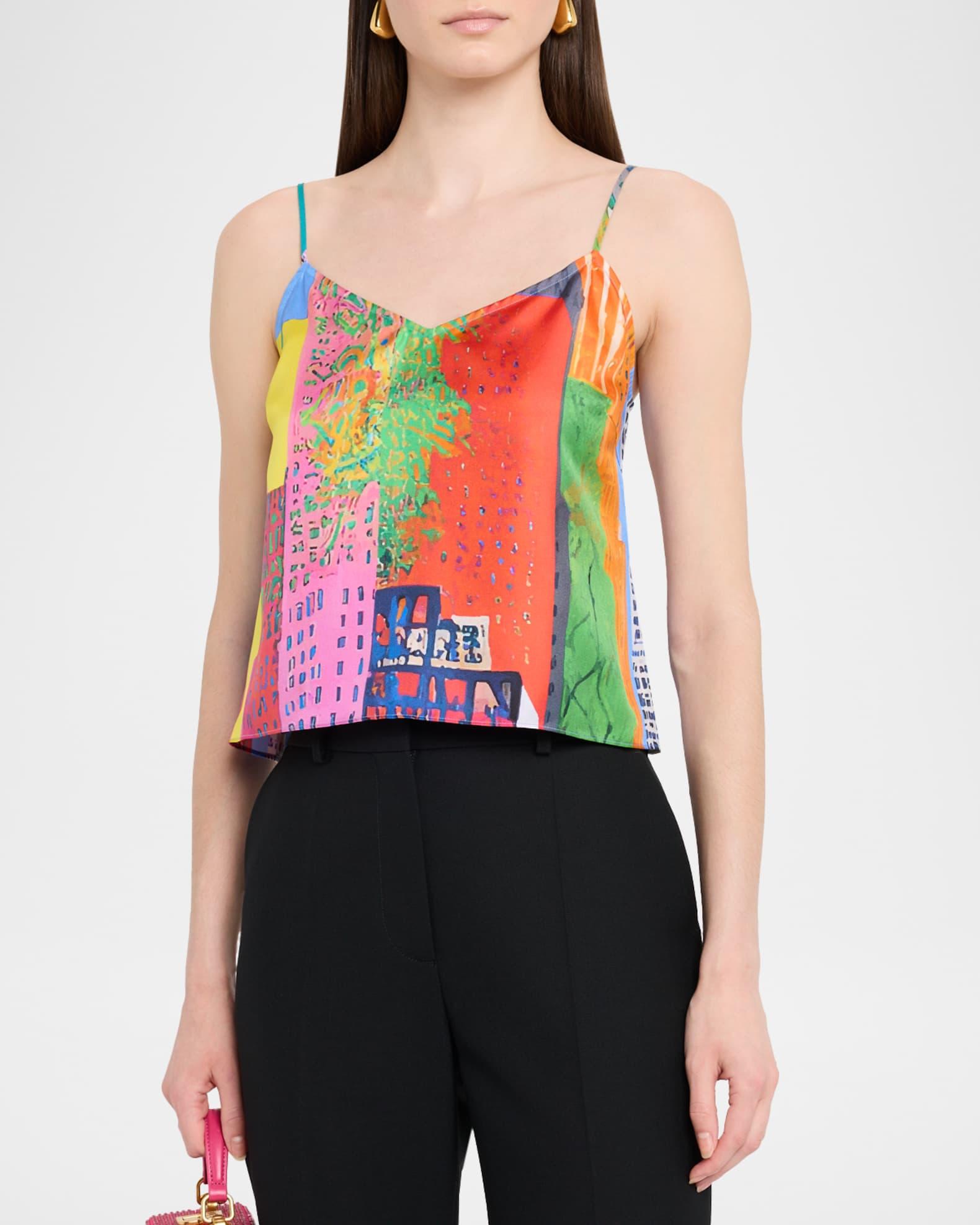 NYC Printed Silk Camisole Product Image