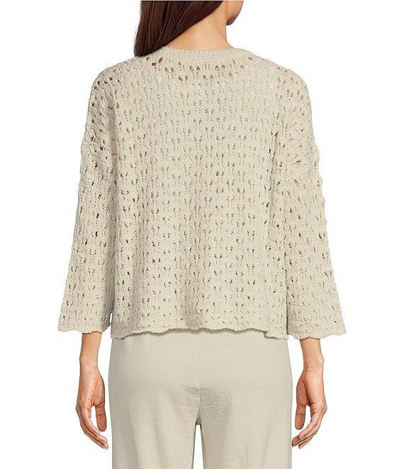 Eileen Fisher Organic Cotton Cashmere Blend Fluff Bracelet Sleeve Sweater Product Image