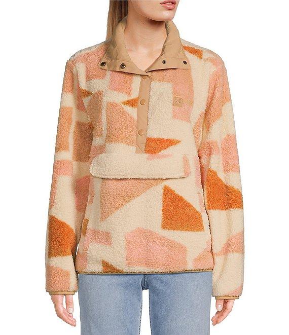 Billabong Switchback Printed Sherpa Button Front Pullover Sweatshirt Product Image