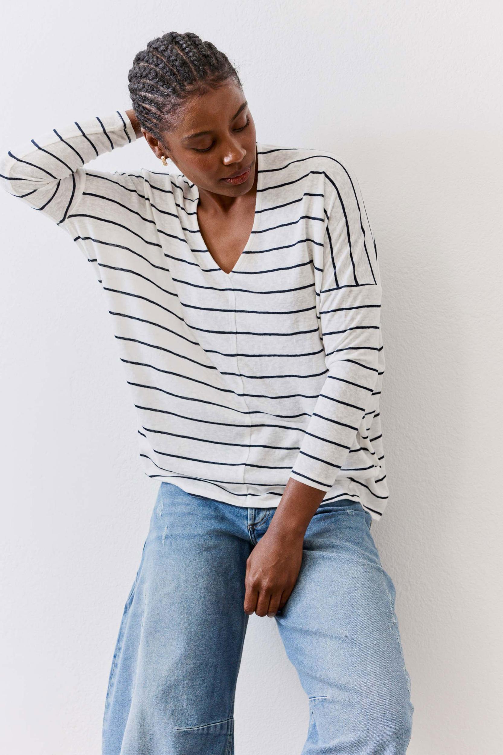 The Striped Dolman Long Sleeve Top Product Image