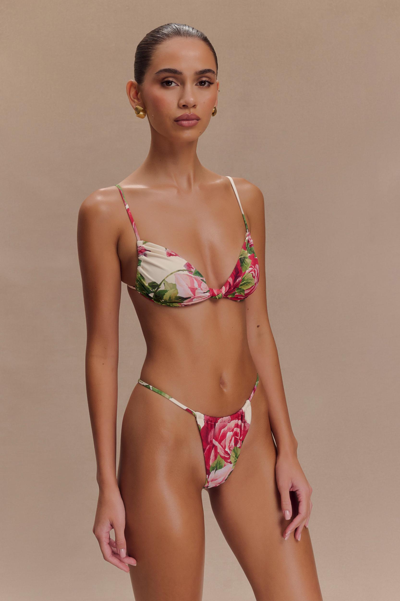 Rosmunda Ruched Bikini Top - Sonia Rose Print Product Image