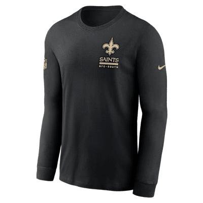 New Orleans Saints Sideline Team Issue Nike Mens Dri-FIT NFL Long-Sleeve T-Shirt | 02EW00A7W-2ZH Product Image