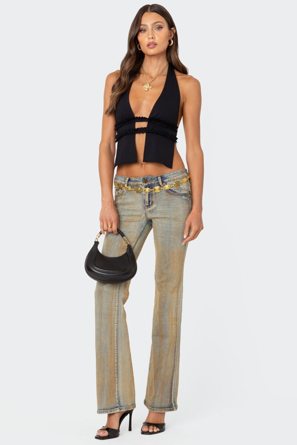 Luma Split Front Backless Halter Top Product Image