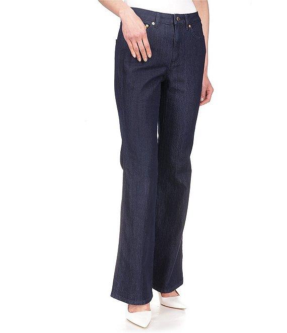 MICHAEL Michael Kors Bowery Flare Leg Stretch Denim Jeans Product Image
