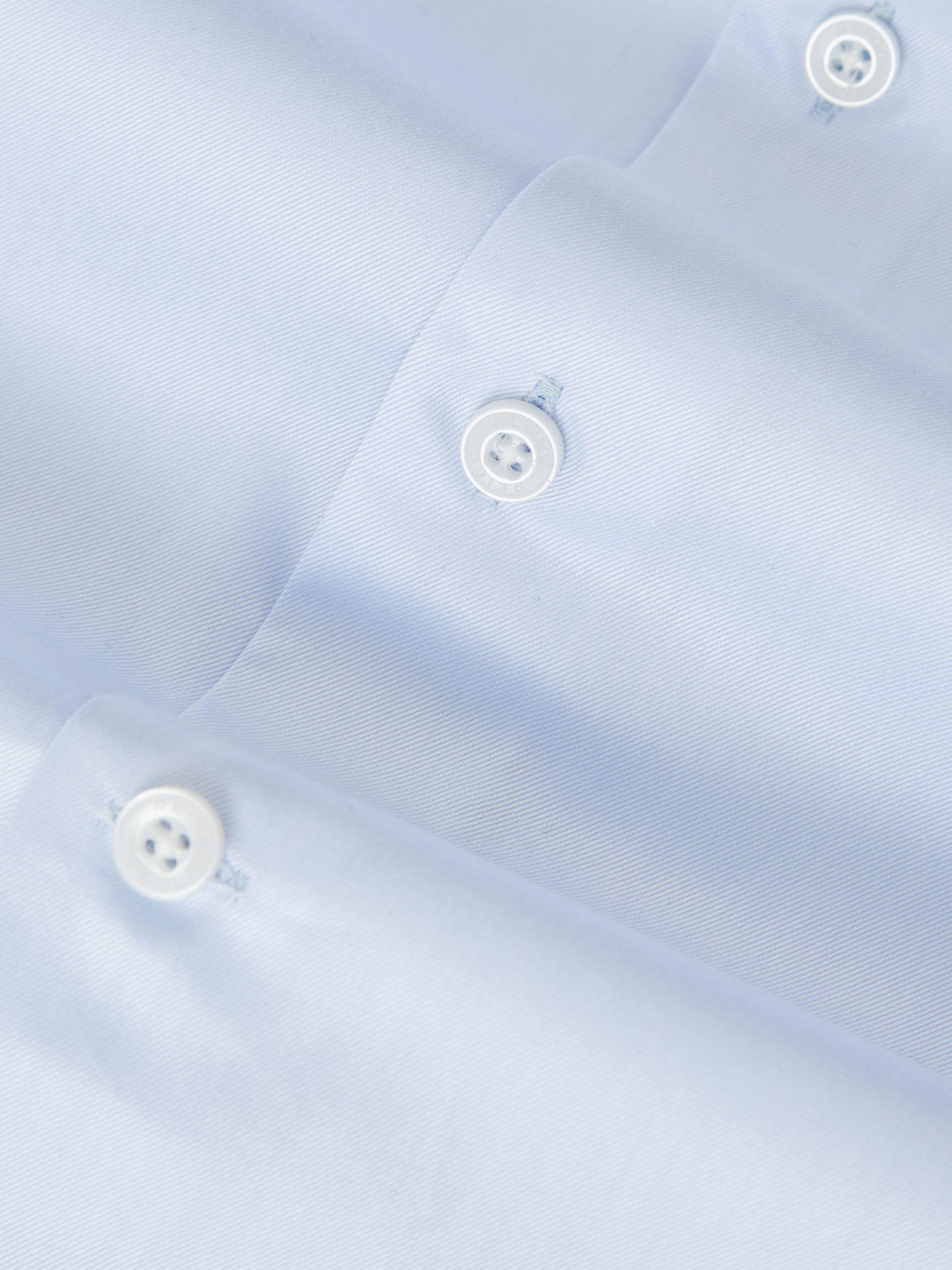 Double-Cuff Two-Fold Cotton Shirt in Soft Blue Product Image