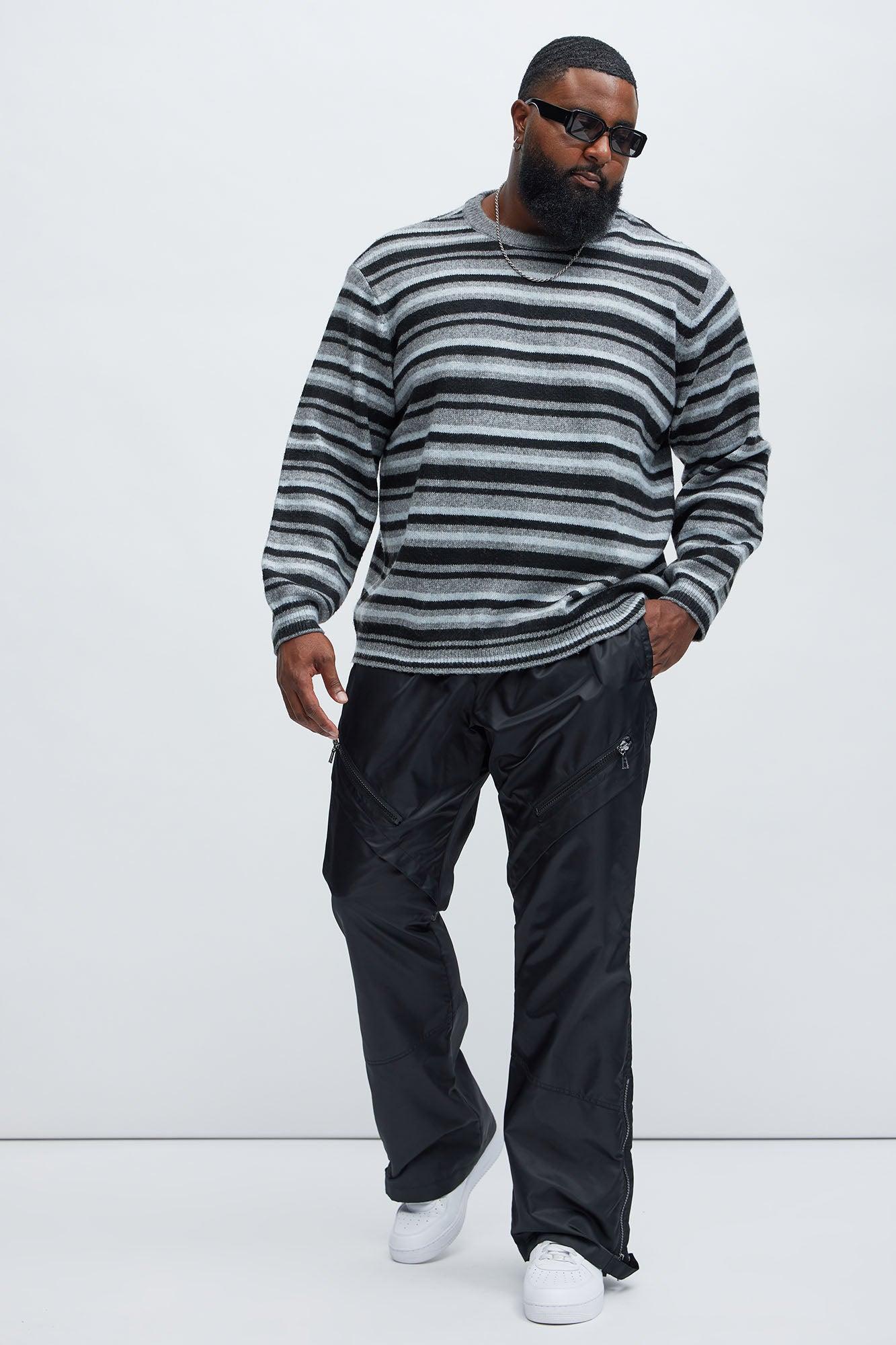 Lookin For Attention Striped Sweater - Black/combo Male Product Image