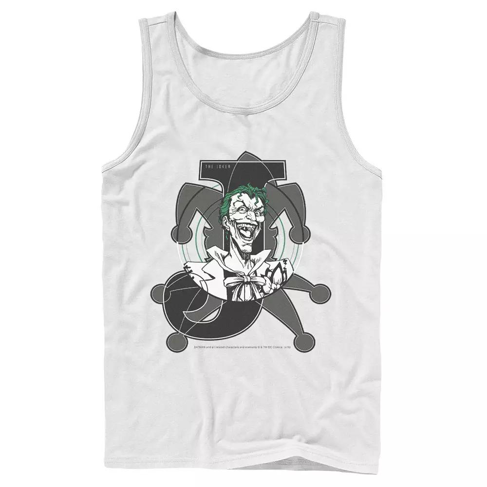 Men's DC Comics Joker Card Laughing Poster Tank Top,  Product Image
