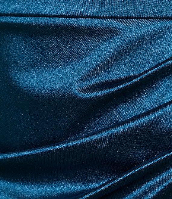 B. Darlin Spaghetti Strap Off The Shoulder Drape Neck Fitted Dress Product Image