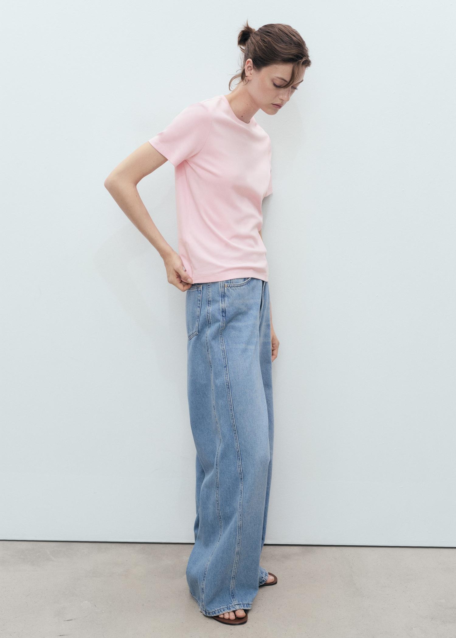 Cotton short-sleeved t-shirt - Women | MANGO USA Product Image