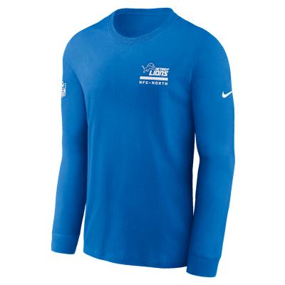 Detroit Lions Sideline Team Issue Nike Mens Dri-FIT NFL Long-Sleeve T-Shirt | 02EW45A9J-2ZH Product Image