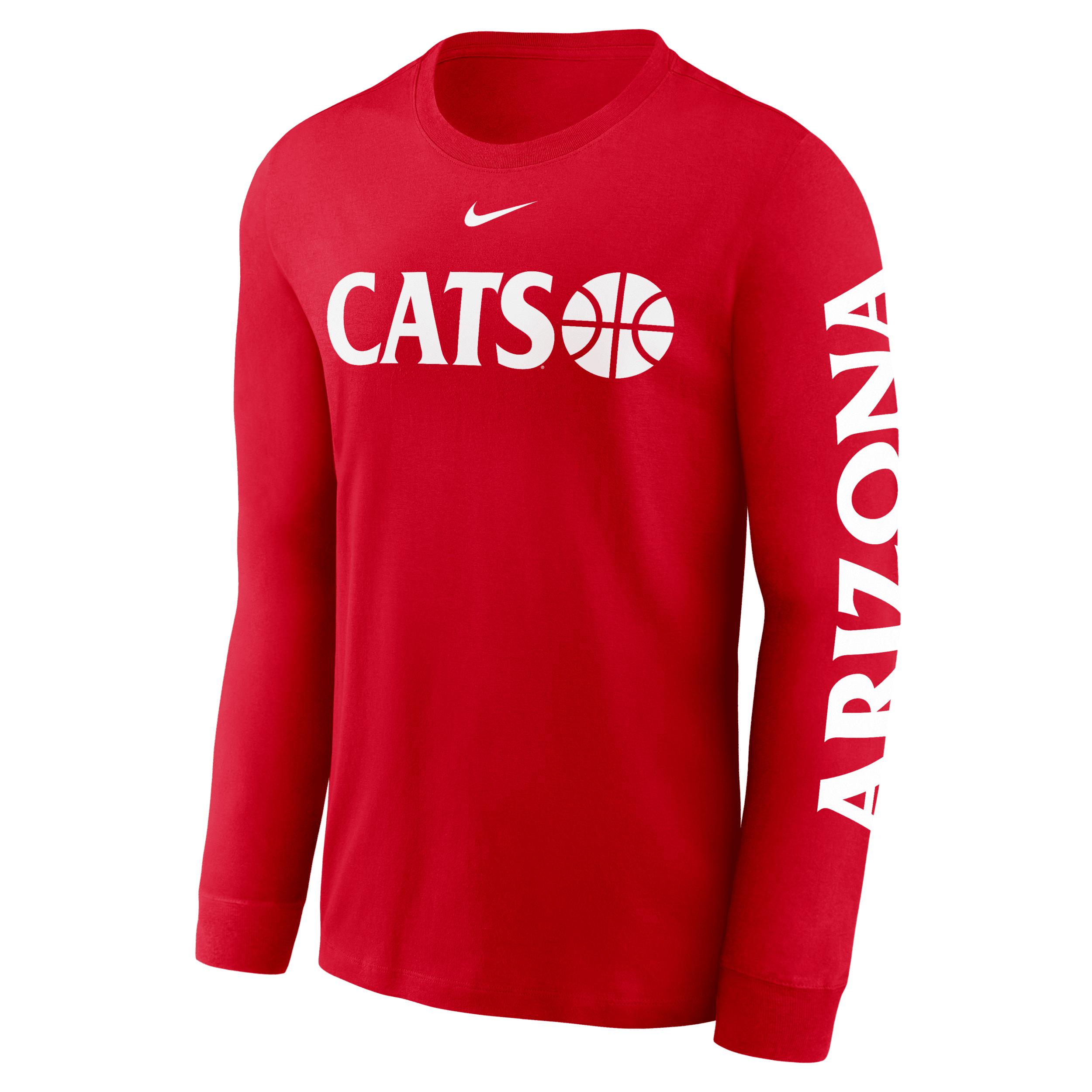 Arizona Wildcats Basketball Icon Nike Mens College Long-Sleeve T-Shirt | NKAC65NUAN-JQQ Product Image